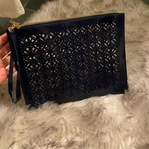 Tory Burch Laser cut wristlet Navy blue